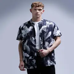 SEVEN SEVEN - Camisa Para Hombre Manga Corta Color Negro Marca #45011959