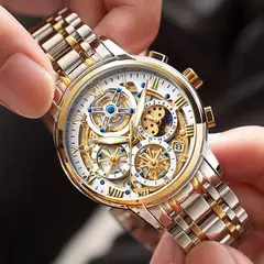 LIGE - RELOJ ORIGINAL ACERO CRONOGRAFO LG8973A BICOLOR