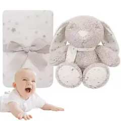 GENERICO - Regalo Baby Shower Peluche Conejo Con Cobija Termica Bebe