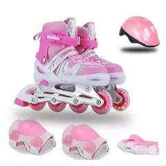 ZHOPI CO - Patines En Linea Expandibles Talla M Rosa Con Kit Seguridad