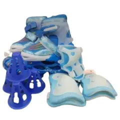 ZHOPI CO - Patines En Linea Expandibles Talla M Azul Con Kit Seguridad