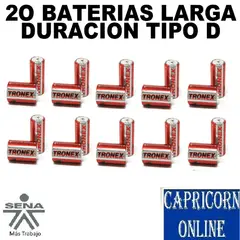 TRONEX - 20 Baterías Pilas Carbono Tipo D