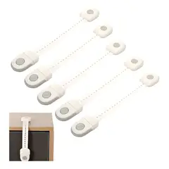 GENERICO - Broche De Seguridad Traba Cajones Puertas Neveras pack X5und