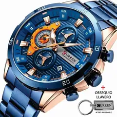 CURREN - Reloj Acero Inoxidable Cronógrafos 8402 Mas Llavero_.
