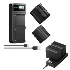 NEEWER - Cargador dual USB + 2 Baterias NP-F970 6600mAh