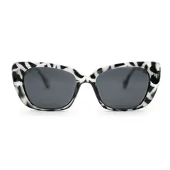 AT NIGHT SUNGLASSES - Gafas de Sol At night Cat Animal print blanco y negro UV400