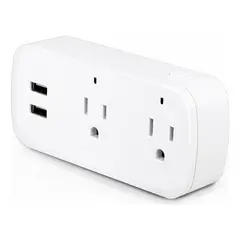 XALTA - Enchufe Inteligente Tomacorriente Doble 2 Usb Alexa Google