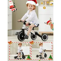 BEHOME - Bicileta de equilibrio Triciclo para niños 3 en 1