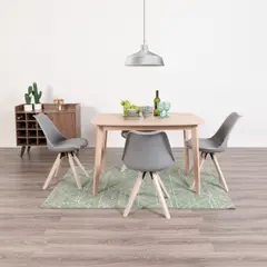 MUEBLES FIOTTI - Juego de comedor 4 puestos Blanco Gris Fiotti Esikol