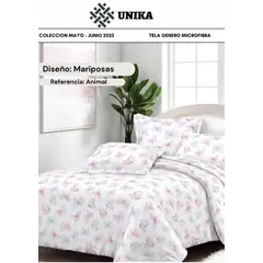 SIRENITAS - Juego de sabanas Cama King Mariposas Blanco