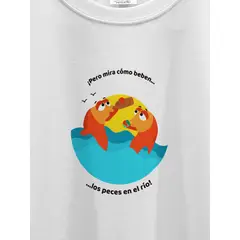 SIABATTO - Camiseta Estampada Mujer - Peces en el río