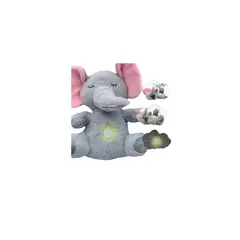 INFANTILES CAJUROMIX - Peluche Elefante Gris Que Respira Con Luz Y Sonido