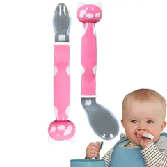 GENERICO - Cuchara Entrenadora De Silicona Para Bebe Juego de 2 UND