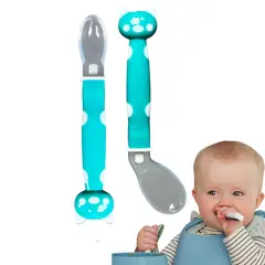GENERICO - Cuchara Entrenadora De Silicona Para Bebe Juego de 2 UND