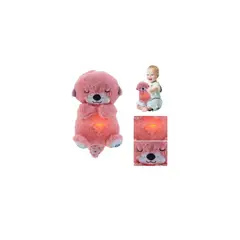 INFANTILES CAJUROMIX - Peluche Oso Rosado Oscuro Que Respira Con Luz Y Sonido…