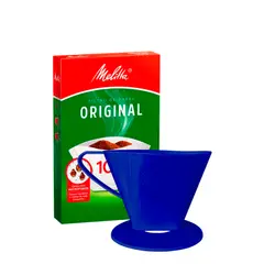 MELITTA - Portafiltro Azul Oscuro (Tamaño #100) con 30 filtros