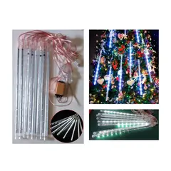 GENERICO - Luces led lluvia de meteoro decoracion navideña Blanco frio tubo 30cm