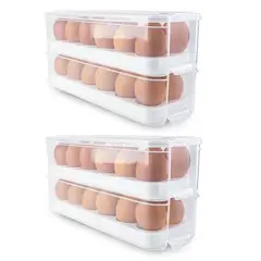 CHEF MASTER - Set x4 Organizador de Huevos Apilables Almacenamiento Seguro