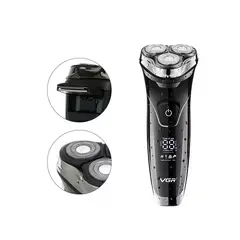 VGR - Afeitadora Recargable V-318 Men Shaver Pantalla LED