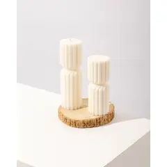 DECORACIONES ALE Y GABI - Juego 2 Velas Decorativas Aromaticas Ankara Base De Madera