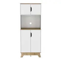RTA DESIGN - Modúlo Microondas Alto Austurial Blanco y Café Clarocuatro puertas