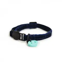 WAWAW - Collar para gato U Terciopelo Azul