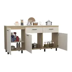 RTA DESIGN - Gabinete Inferior Kazán 180 Beige con Almacenamiento