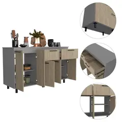 RTA DESIGN - Gabinete Inferior Kazán 150 Beige Capacidad de Almacenar