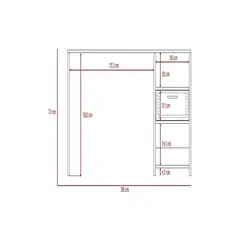 RTA DESIGN - Escritorio taira beige con un cajón y Dos Entrepaños
