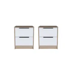 RTA DESIGN - 2 x 1 mesa de noche evans beige y blanco_.