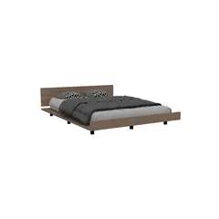 RTA DESIGN - Cama doble wesley miel y blanco con patas metáli