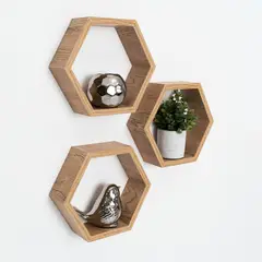 RTA DESIGN - Set de repisas hexagonal hades beige x 3 unidade