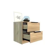 RTA DESIGN - Mesa de noche wesley café claro y blanco