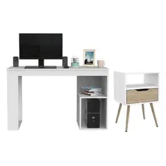 RTA MUEBLES - Combo multifuncional padua incluye escritorio y mesa de noche