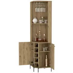 RTA DESIGN - Bar sharon macadamia con dos puertas y amplio espacio para botellas