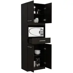 RTA MUEBLES - Módulo microondas delfi wengue con cuatro puertas abatibles