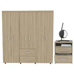 RTA MUEBLES - Combo para habitación japónica incluye closet y mesa de noche