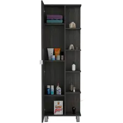 RTA MUEBLES - Mueble esquinero arán gris con variedad de entrepaños
