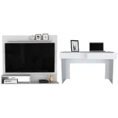 RTA MUEBLES - Combo multifuncional toledo incluye panel de tv y escritorio