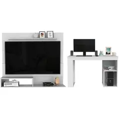 RTA MUEBLES - Combo para multifuncional prana incluye panel de tv y escritorio_.