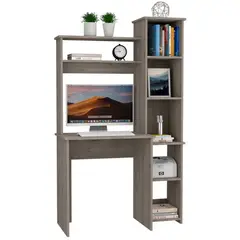 RTA MUEBLES - Escritorio claus humo con múltiples entrepaños