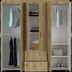 RTA DESIGN - Closet bombay macadamia y blanco duqueza variedad de entrepaños