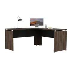 RTA DESIGN - Escritorio En L Concept Chocolate y Wengue con Amplia Superfice