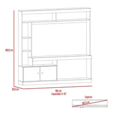 RTA DESIGN - Mesa Para Tv Clasic Wengue y Cobre Para Televisor de 55 Pulgadas