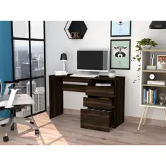 RTA DESIGN - Escritorio Taira Caoba con Dos Cajones Multiusos