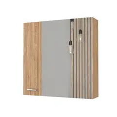 RTA DESIGN - Gabinete de Baño Apolis Miel con Puerta Espejo y Dos Entrepaños