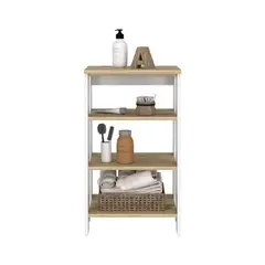 RTA DESIGN - Gabinete de Baño Aqua Pequeño Blanco Vainilla y Café Claro