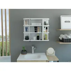 RTA DESIGN - Gabinete de Baño Delio Blanco con Una Puerta de Espejo Abatibley