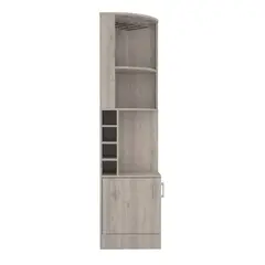 RTA MUEBLES - Bar Esquinero Celeste Humo con Dos Puertas y Espacio Portacopas ZF