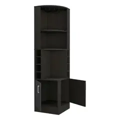 RTA MUEBLES - Bar Esquinero Ascher Wengue con Dos Puertas y Porta Copas  ZF